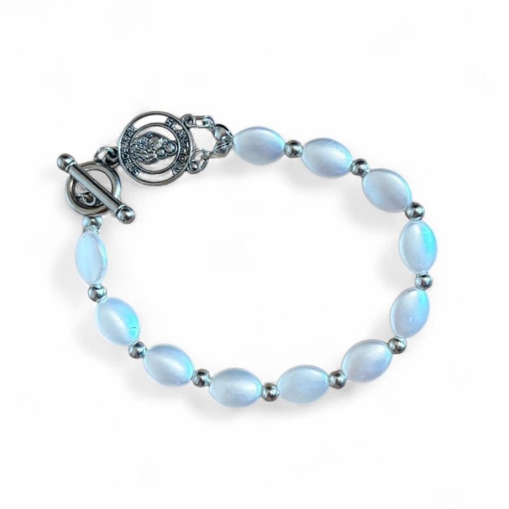 Elegant Silver Bracelet with Blue Accents